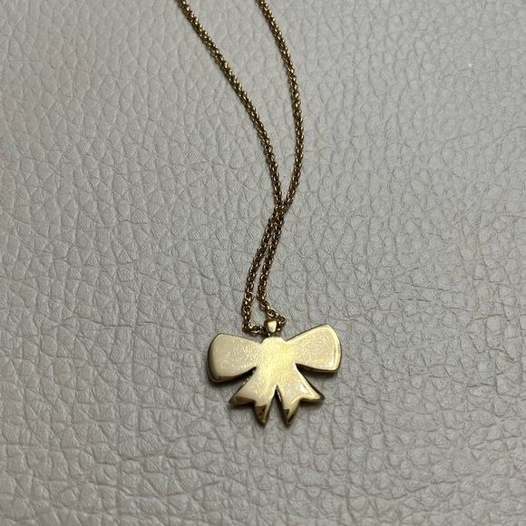 NWT - Zara 24K Gold Plated Bow Tie Necklace Limited Edition - Made in Spain- 20” - Picture 6 of 10